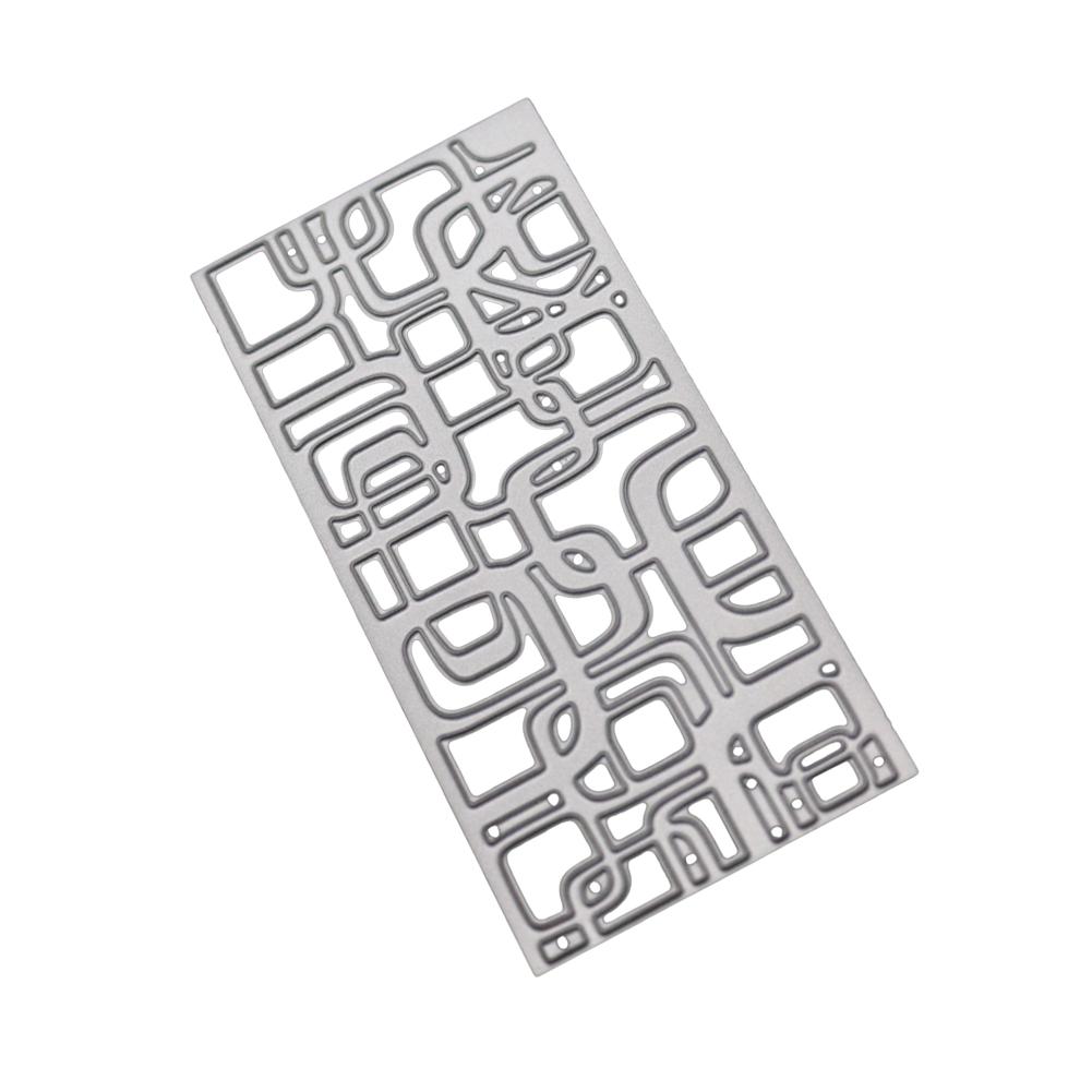 Irregular Pattern of Rectangular Frame Metal Silvery Stencil Embossing Cutting Dies For Diy Scrapbooking Paper Album Card Making