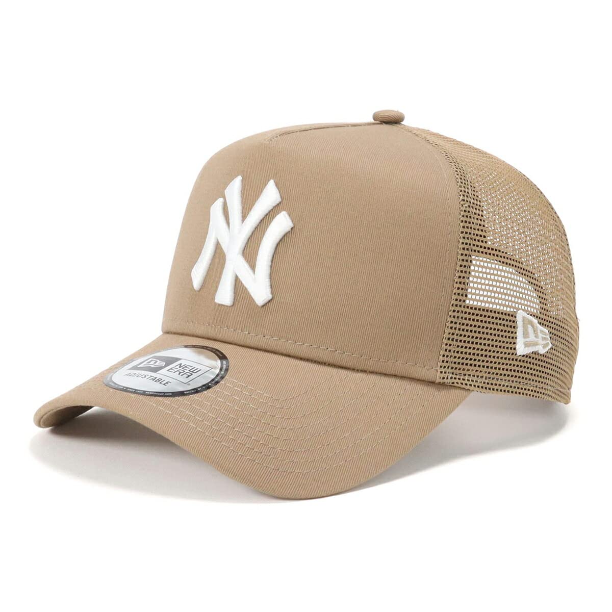 New Era 9FORTY Trucker Mesh Cap 14666201 N139AT010 MLB New York Yankees NY Khaki Beige ONSPOTZ Exclusive Hat 9FORTY 940 New Era Deep BB Cap UV