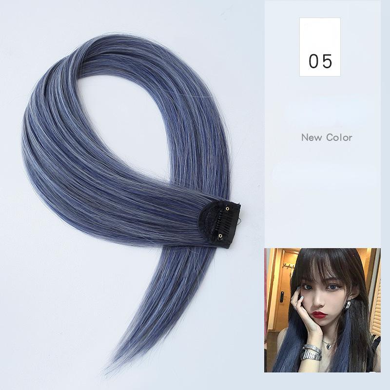 Gradiente invisível sem emenda natural cabelo de uma peça pendurado orelhas tingimento sintético peruca para cor cabelo longo destacando