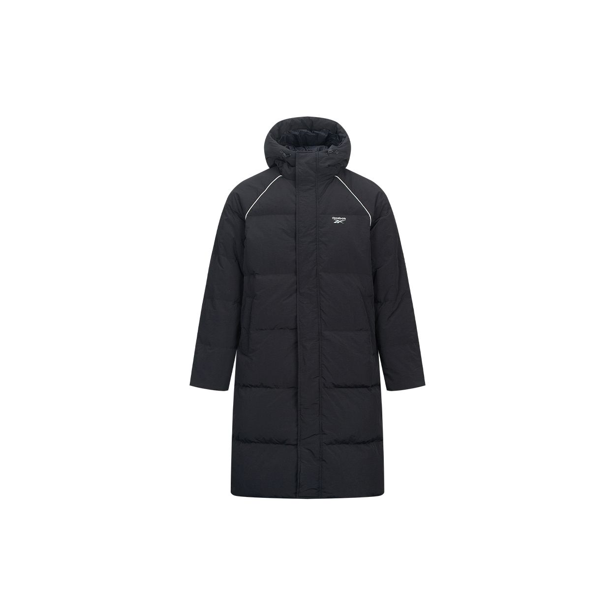 

Reebok Американский минималистичный тренд Однотонный Удобный Универсальный Теплый Длинный пуховик с принтом логотипа-буквы Унисекс Верхняя одежда Черный 24FRM201UGH0 XL