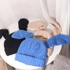 Knitted Women Beanie Hat Solid Color Plush Skull Cap All-match Rabbit Ear Hats  Streetwear