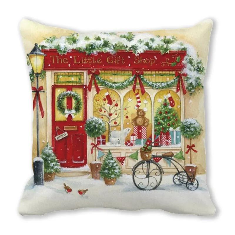 

Наволочки с рождественской тематикой Аксессуары для автомобиля Офис Санта-Клаус Гостиная Диван Домашние наволочки 40x40cm