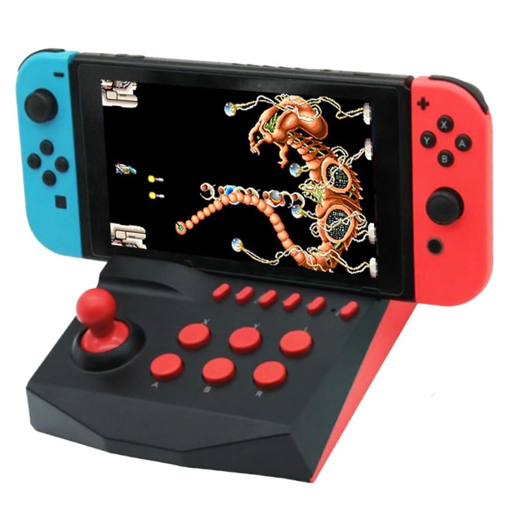 K&SGAMER Switch Integrated Arcade Controller MINI Akekon Dock Arcade Stick for Nintendo Switch (Red & Black)