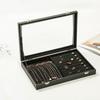 Black Velvet Jewelry Storage Box - Large Capacity Ring, Bracelet, Earring, and Necklace Display Case