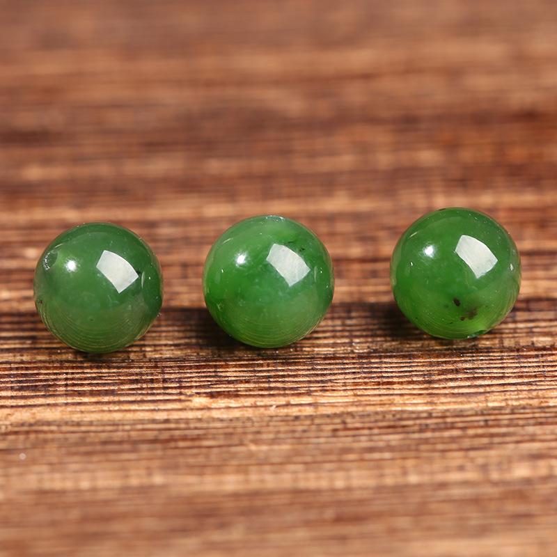 Natural Hetian Jade 8mm Jasper Round Beads for DIY Jewelry: Bracelet & Necklace Accessory.