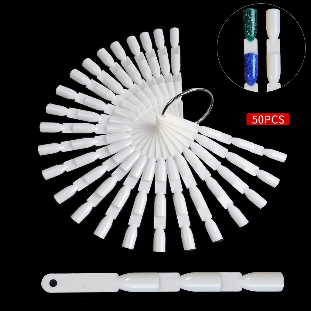 Falsche Nägel Spitze Gel Nagellack Farbkarte Display Natur Klar Schwarz Fächerform Künstliche Nägel Kunstwerkzeug zum Üben