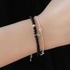 Jlauren Matte Onyx Gemstone Silver Ball Bracelet B01028