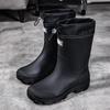 Men's Lightweight Waterproof Fishing Rain Boots Anti-slip Wear-resistant PVC Boot Tube Round Toe EVA Insole Plain Color Adult