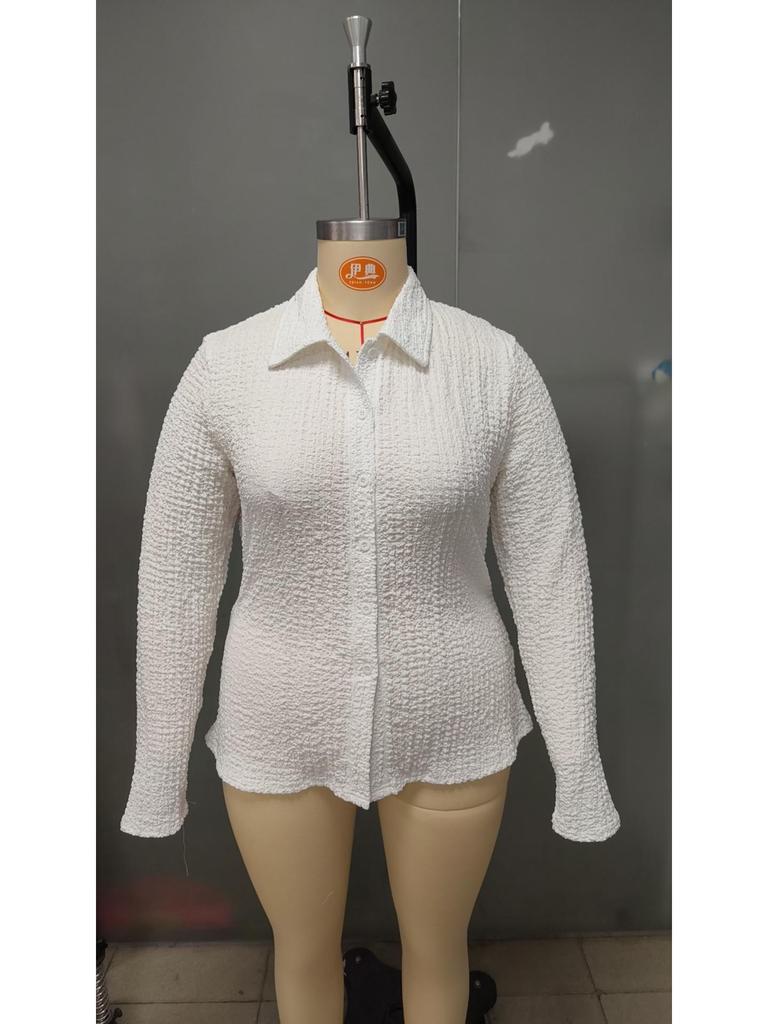 2025 European-American Women's Long-Sleeved Waist-Cinching Shirt: Niche, Fashionable, and Stylish for Spring/Summer.