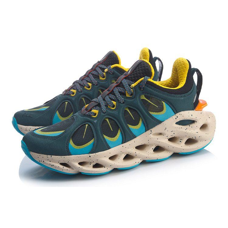 Li Ning Cushioning Breathable Cushioning Breathable Low top Running Shoes Women's Blue Orange ARHP226-6