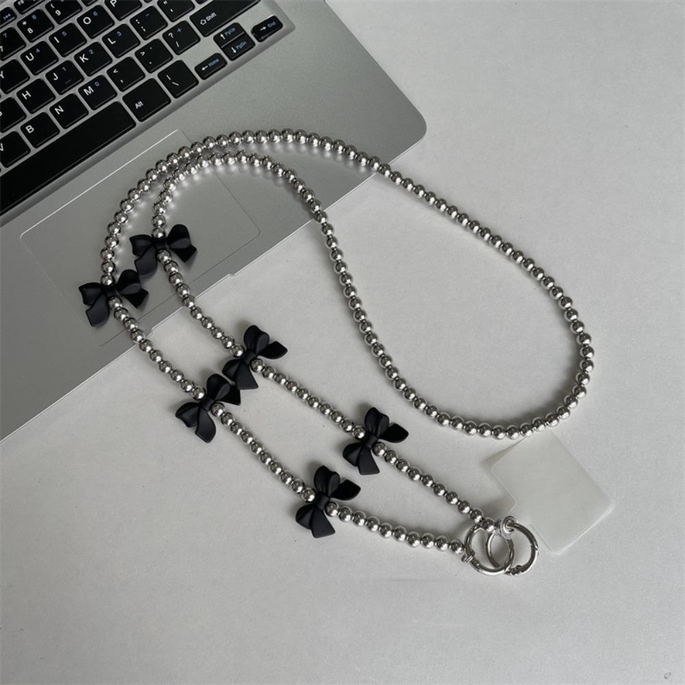 Long Long Crossbody Phone Chain Bow Cellphone Lanyard Kawaii Beads Phone Strap  Phone Accessories
