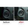 Carbon Fiber Steel Engine Start Stop Button Cover Ring For Benz C-Class 2007-14