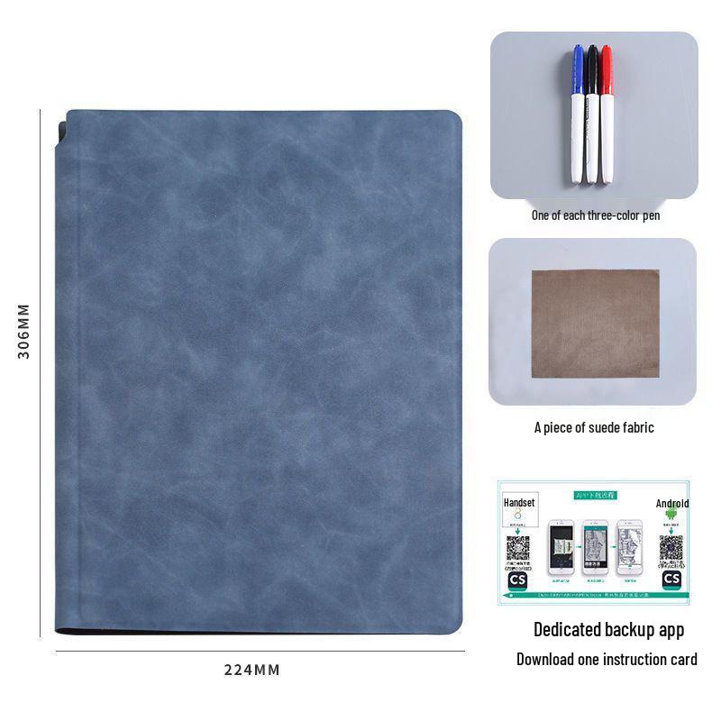 Reusable A5/A4 Whiteboard Notebook - Erasable Faux Leather Draft Notebook A5