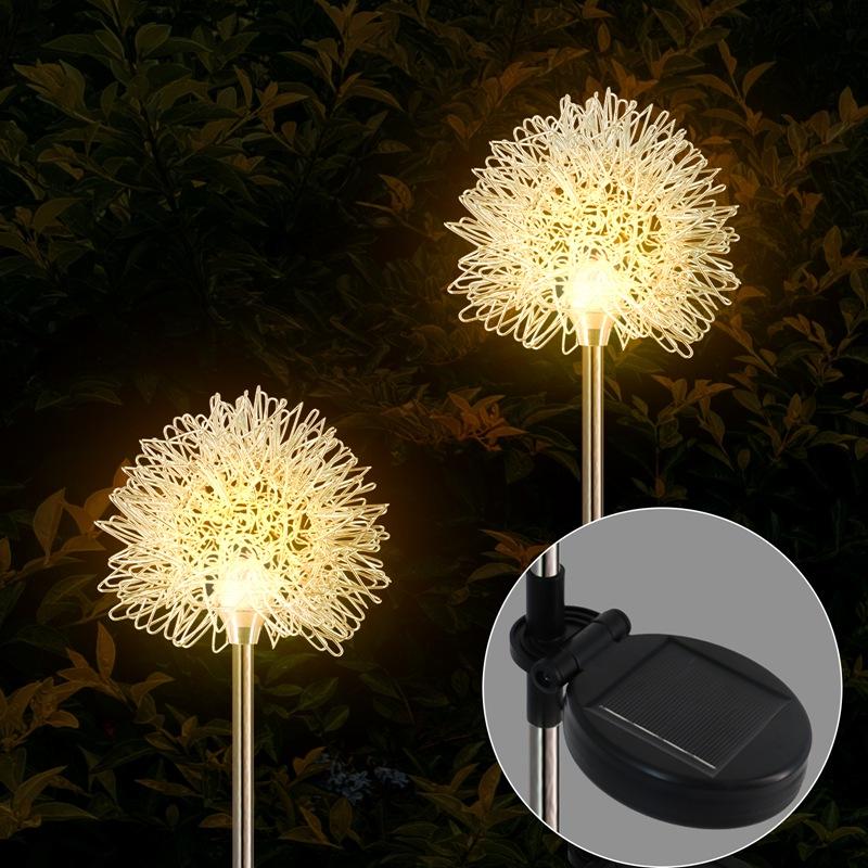 

Солнечные лампы для просмотра одуванчиков, современные простые, уличные, садовые, дворовые, алюминиевые, проволочные, шаровые лампы, украшение для лужайки виллы 1PCS