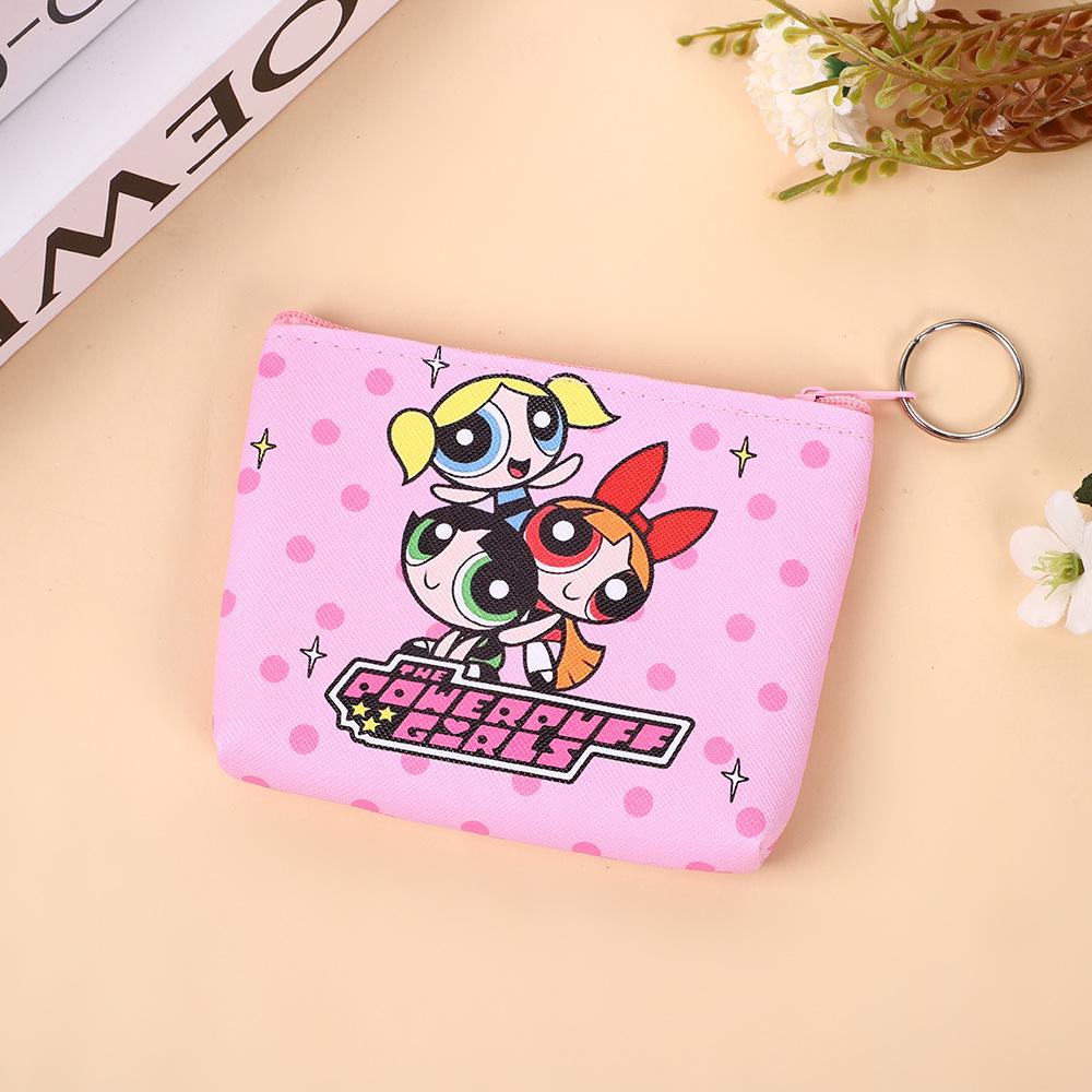 

Creative Powerpuff Girls Coin Purse & Card Holder - Cute Student Style with Pendant for Schoolbags