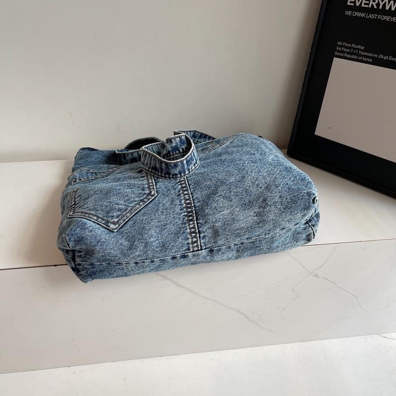 Vintage Large Capacity Denim Bag Women's Shoulder Bag Student Class Bag