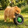 Chew-Resistant Tire-Shaped Dog Toy Elasticity Dog Chew Wheel Toy Molar Toys  Indoor Play