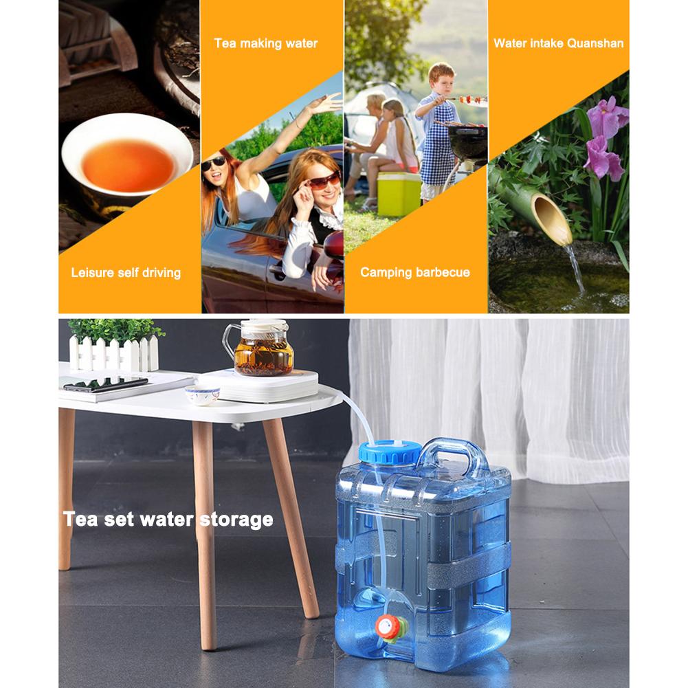Portable Water Bucket Outdoor Camping Driving Water Tank Container with Faucet