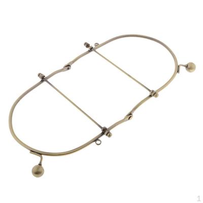 1Pc DIY Purse Bag Kiss Clasp Lock Metal Arch Frame Handle Sew On 15cm Bronze