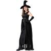 Halloween Dark Witch Long Dress Vampire Reaper Magician Black Sexy Dress Set