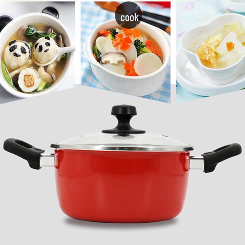 SUPOR Chinese Red Non-stick 3-Piece Cookware Set