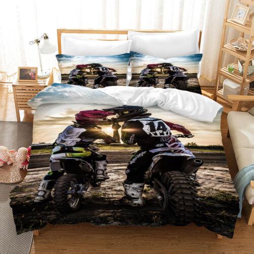 Motorbike Motocross 3D Printed Bedding Set 2/3PC Duvet Cover & Pillowcase(s)