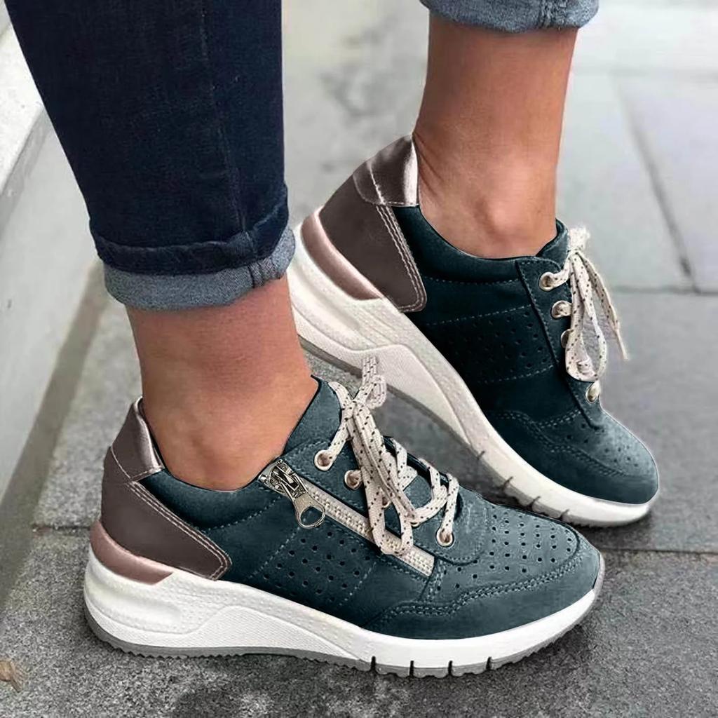 Sneakers for Women 2026 New Light Casual Women'S Shoes Sneakers Lace Up Thick Soled Large Size Single Shoes
