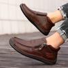 Classic Leather Men's Boots Fashion Handmade Leather Boots High-top Casual Loafers Soft Soled Driving Shoes for Men Ankle Boots