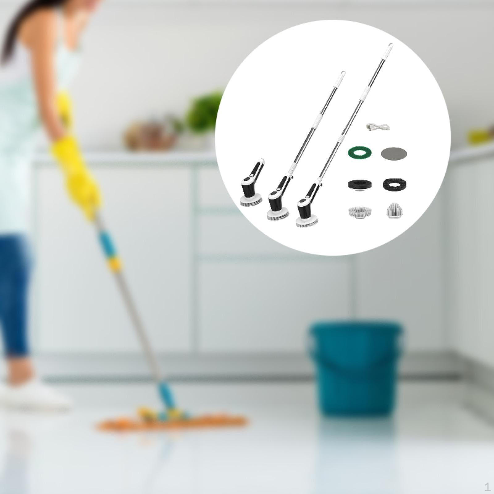 

Электрическая щетка для чистки 6 в 1 с удлинительной ручкой для использования в автомобиле и ванной комнате Black White