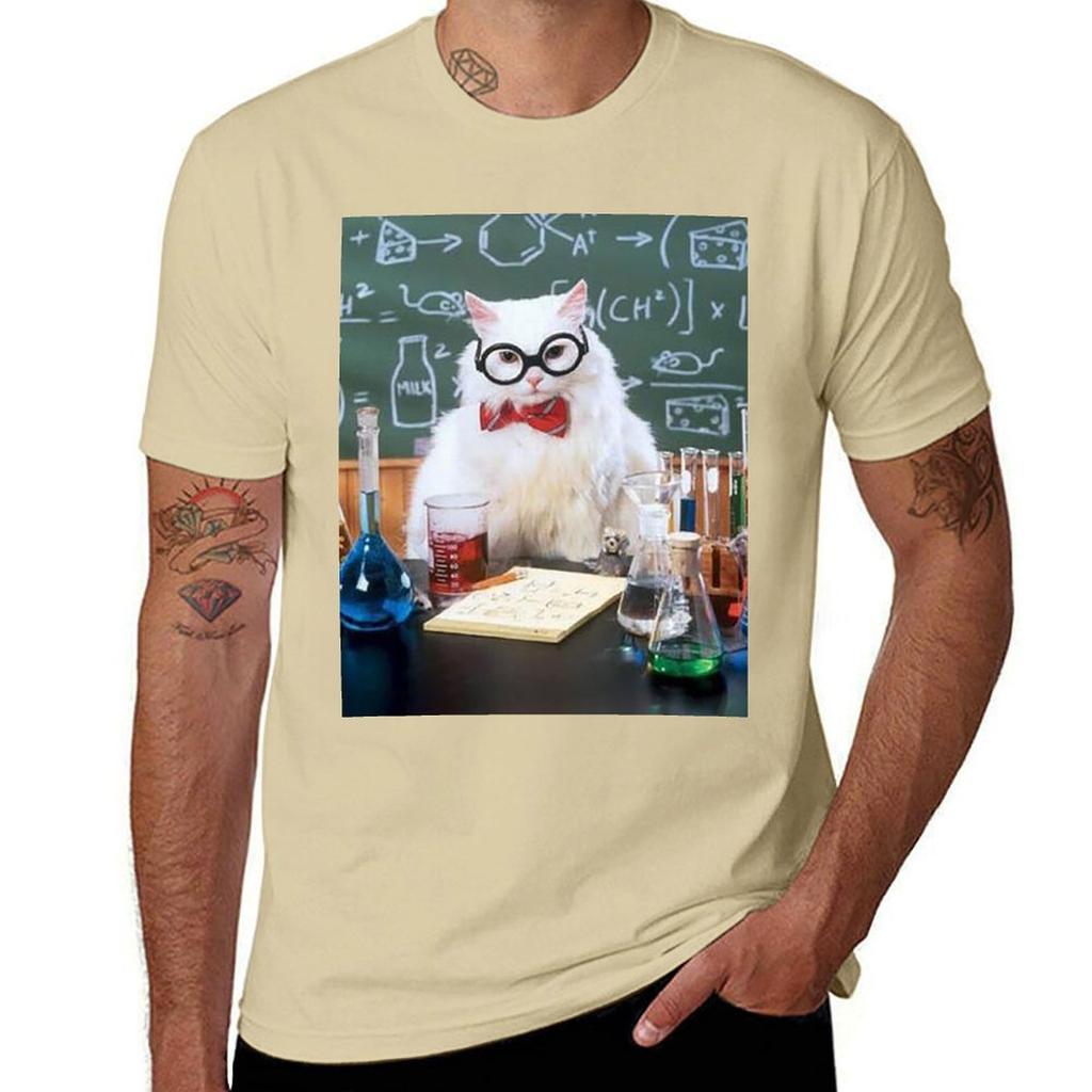 Chemistry Cat T-Shirt anime clothes oversizeds men t shirts