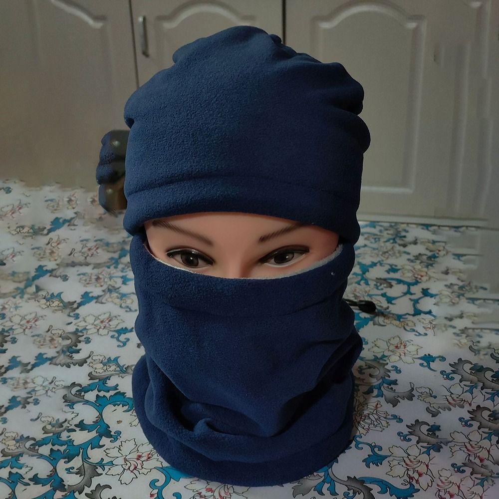 Windproof Winter Warm Hat Scarf Two-piece Thickened Cycling Mask Motorcycle Warm Mask  Women