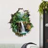 Breakwall 3D Tropical Rainforest Waterfall Wall Decal for Bath Wall Decoration - Landscape Sticker