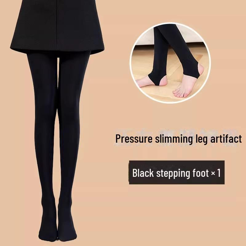 

Женские прозрачные черные леггинсы - весна/осень, зима плюс бархат, носки сильной компрессии для похудения stepping foot, 600D чёрный