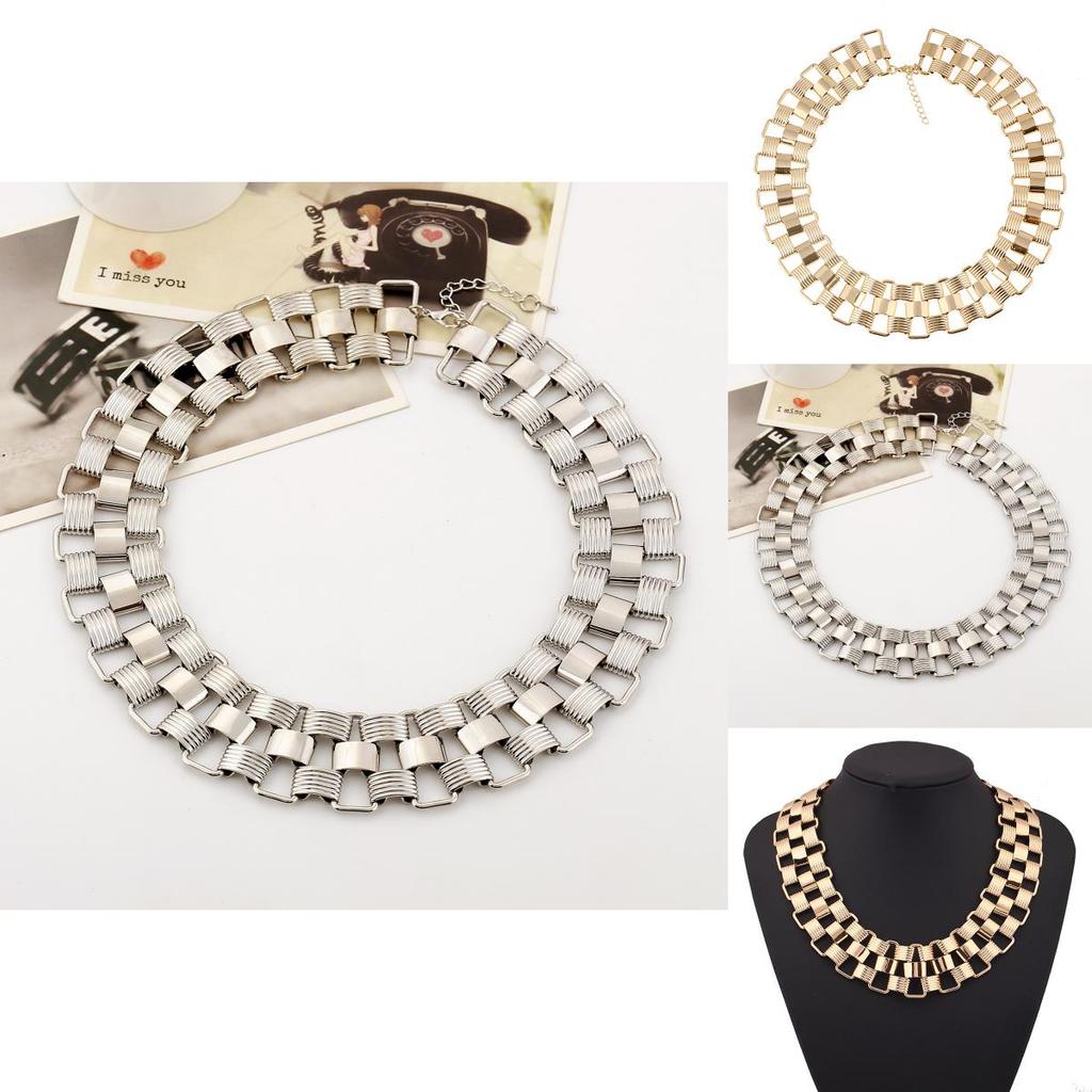 Contemporary Metal Necklace With Geometric Design And Water Chain For Men Women