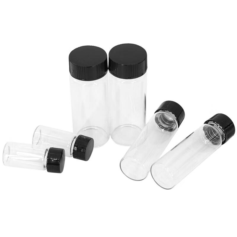 Transparent Glass Sample Bottles with Screw Caps