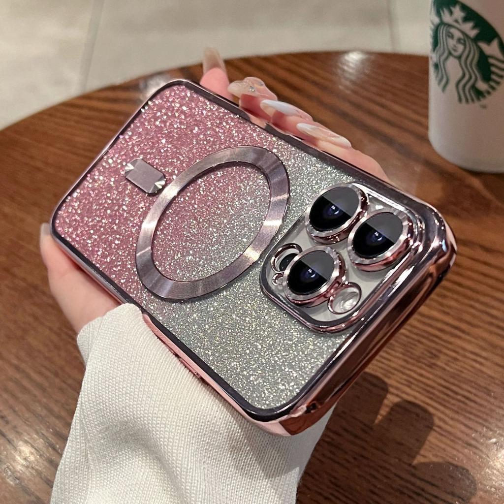 Luxury Plating Magnetic For Magsafe Silicone Case For iPhone 15 14 13 12 11 Pro Max Phone Cases Clear Wireless Charge Soft Cover