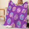 Cat Themed Flannel Blanket Lightweight, Soft & Cozy Home Throw for Christmas & Halloween, Cute Warm Decor