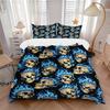 3pcs Bedding Set Flame Skulls Includes 1 Comforter + 2 Pillowcases, Without Pillow Inserts, Soft Comfortable, Lightweight Breathable, Printe