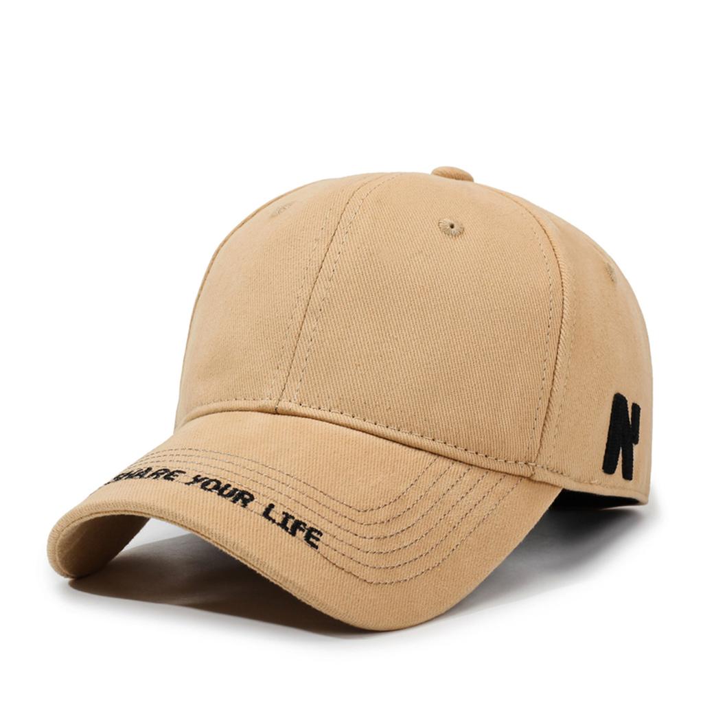 Large Head Circumference Letter Embroidery Baseball Cap for Women, New Style, Enlarged and Deepened, Sunshade, Face-Slimming, Versatile Baseball Cap