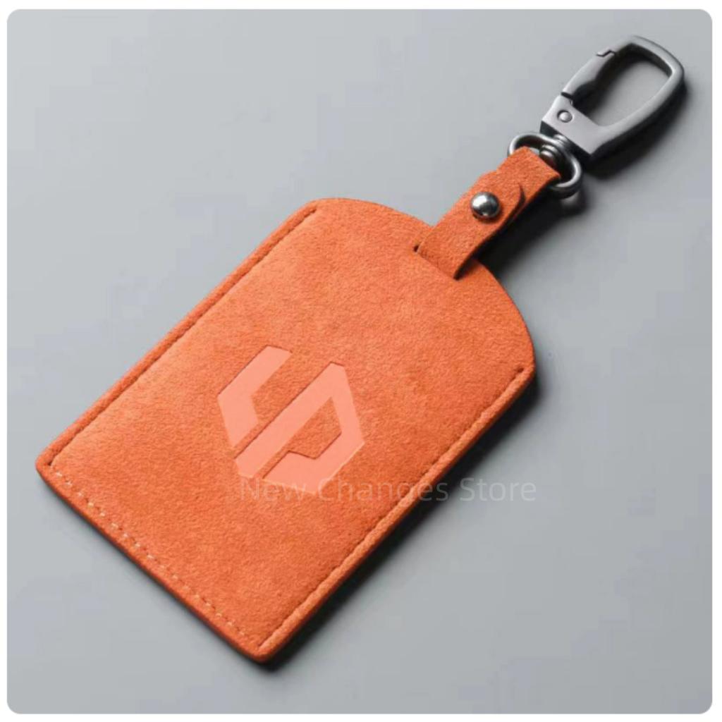 Original Car Color Leather Key Case Cover Fob For Leapmotor B01 B10 Car Keyless Remote Key Card Kit Protector Accessorie