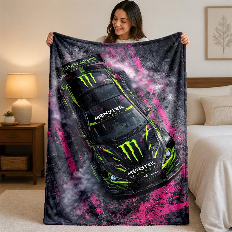 Coperta in Flanella Stampata Monster Energy Morbida Calda Coperta Plaid in Peluche Per Letto Divano Divano Uso Domestico Interno