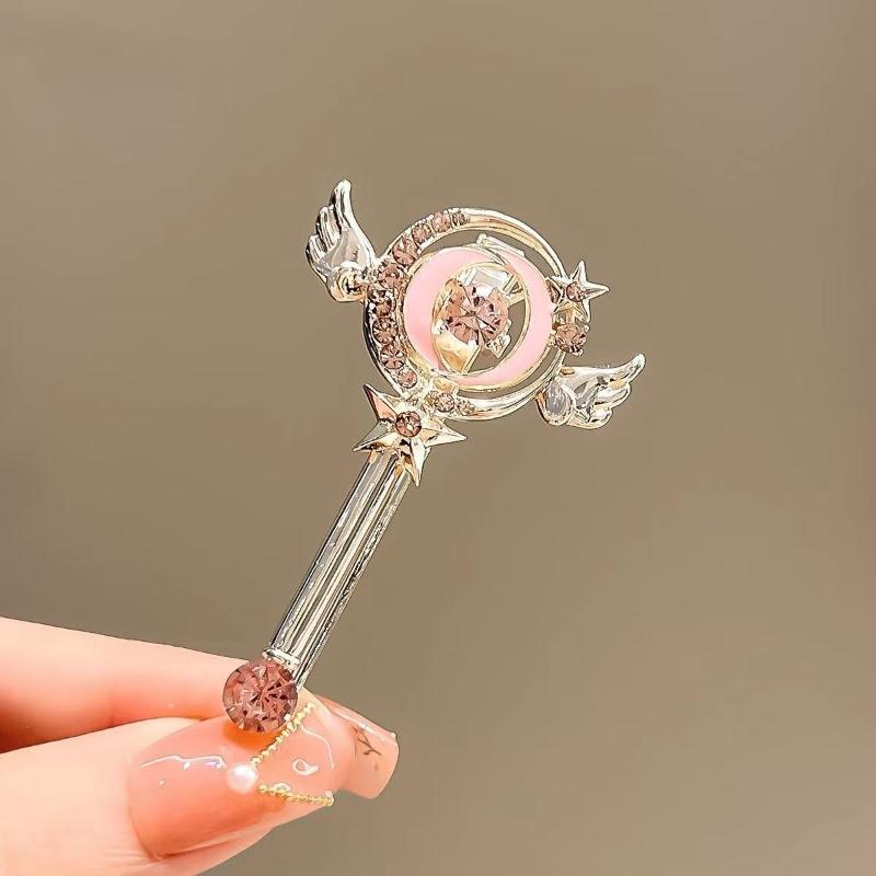 Cute Magic Wand Duckbill Hair Clip Girly Soft Edge Bangs Side Clip Hair Accessory for Teen Girls School Daily Wear