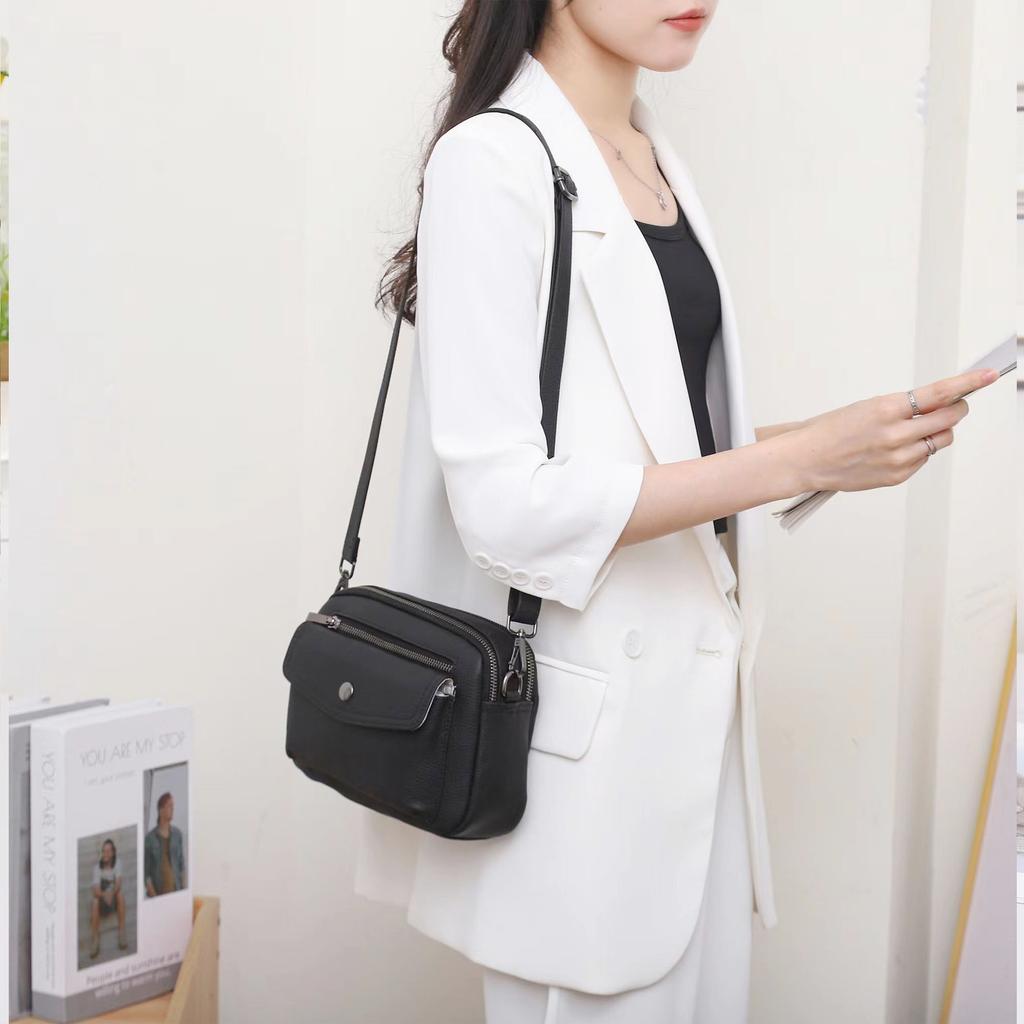 New Autumn and Winter Versatile Casual Shoulder Bag, Fashionable Soft Leather Small Bag, Genuine Leather Messenger Women's Bag
