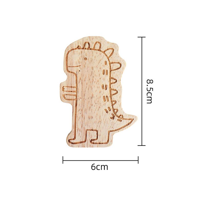 Dinosaur Wood Hook Wall Hanging Cute Children's Room Decoration Hook Bathroom Clothes Key Storage Rack Kitchen Home Accessories