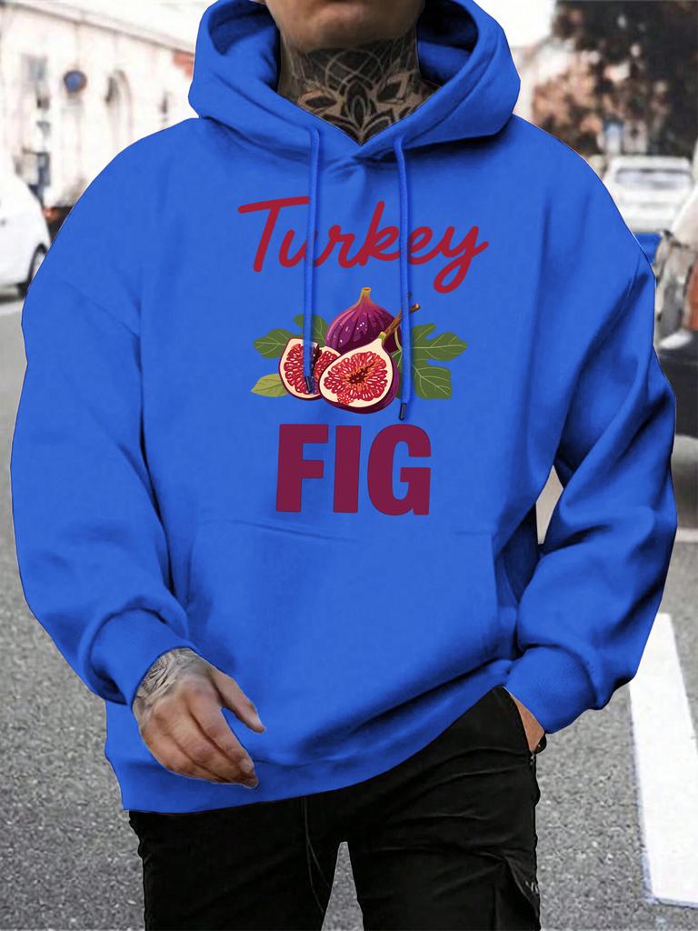 Fresh Turkey Fig Fruit Printing Men Hoody Pocket Loose Man Hoodie Hip Hop Fleece Streetwear All-Match Autumn Male Pullovers