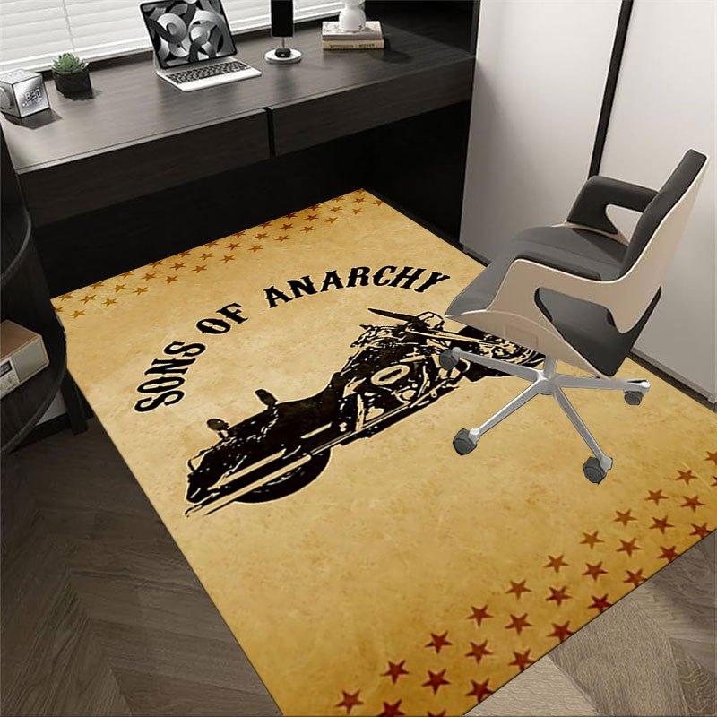 

1pc Sons of Anarchy themed Office Carpet Chair Mats - durable polyester rug for home theater, office, dorm room decor - tA42 60cm by 90cm