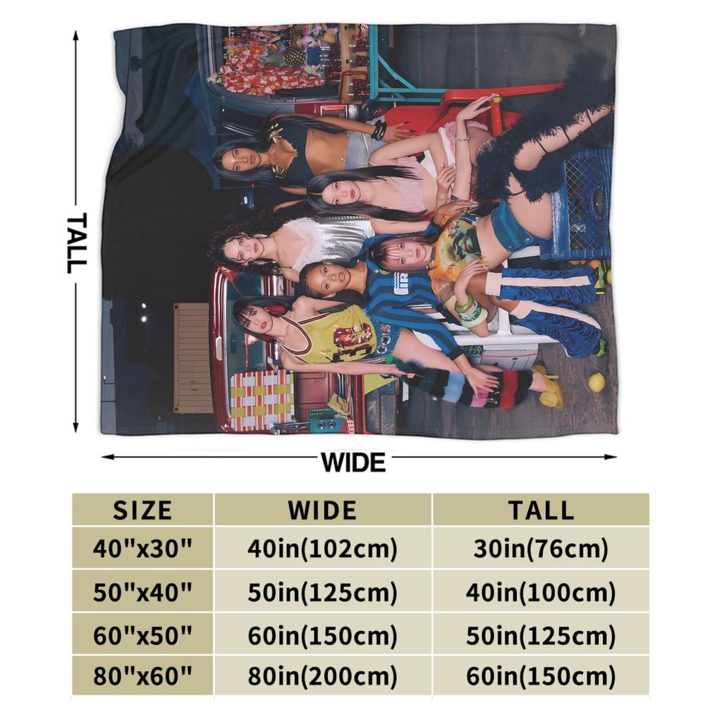 Katseye Kpop Music Girls Blankets Quality Warm Throw Blanket Winter Girls Boys Couch Chair Fluffy Bedspread