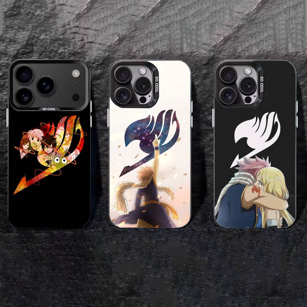 Anime F-Fairys LOGO T-Tail Phone Case For iPhone 17,16,15,14,13,12,11 Plus,Pro Max,XS,Colored silver phone case