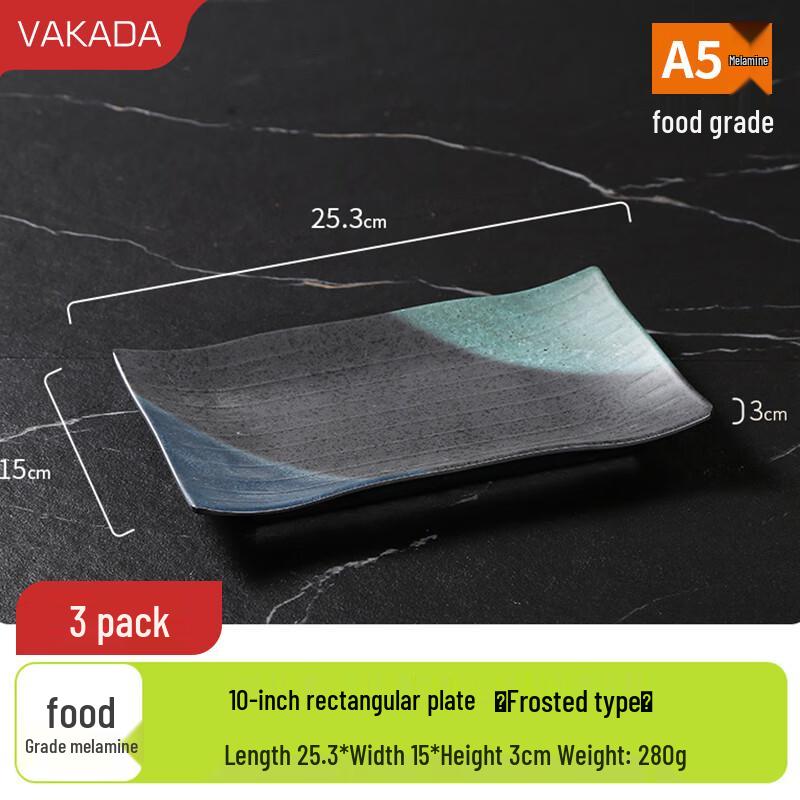 VAKADA Round Melamine Dinner Plates - 3 Pack