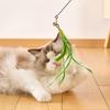 Funny Cat Teaser Toy Simulation Bird Cat Toy Feather with Bell Cat Stick Interactive Toy for Kitten Playing Teaser Wand Toy
